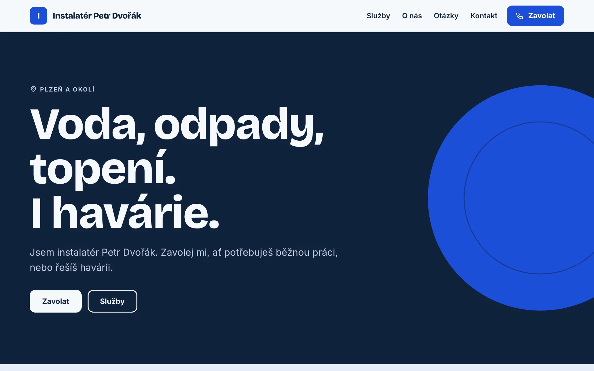 Web Instalatér Petr Dvořák