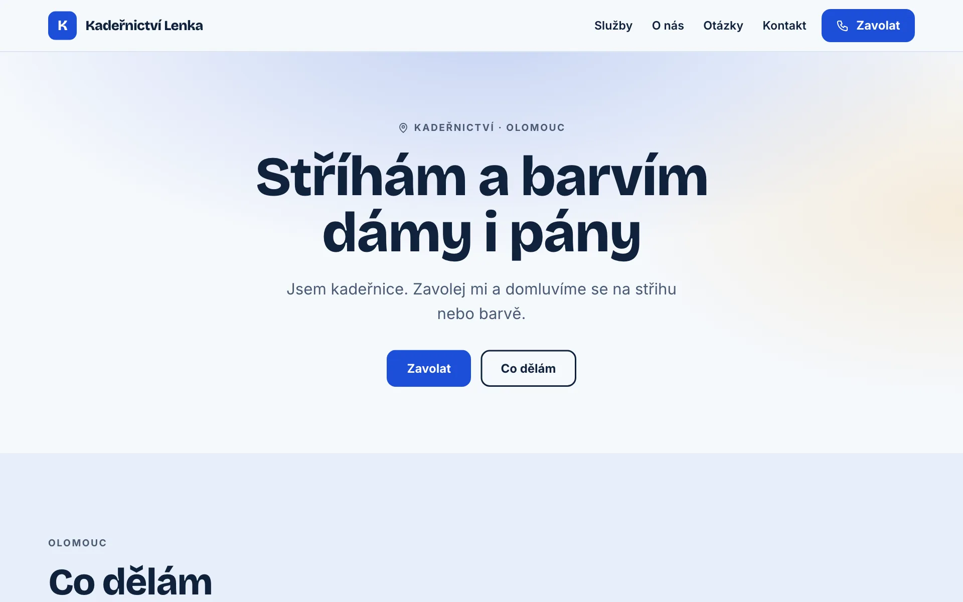 Web Kadeřnictví Lenka