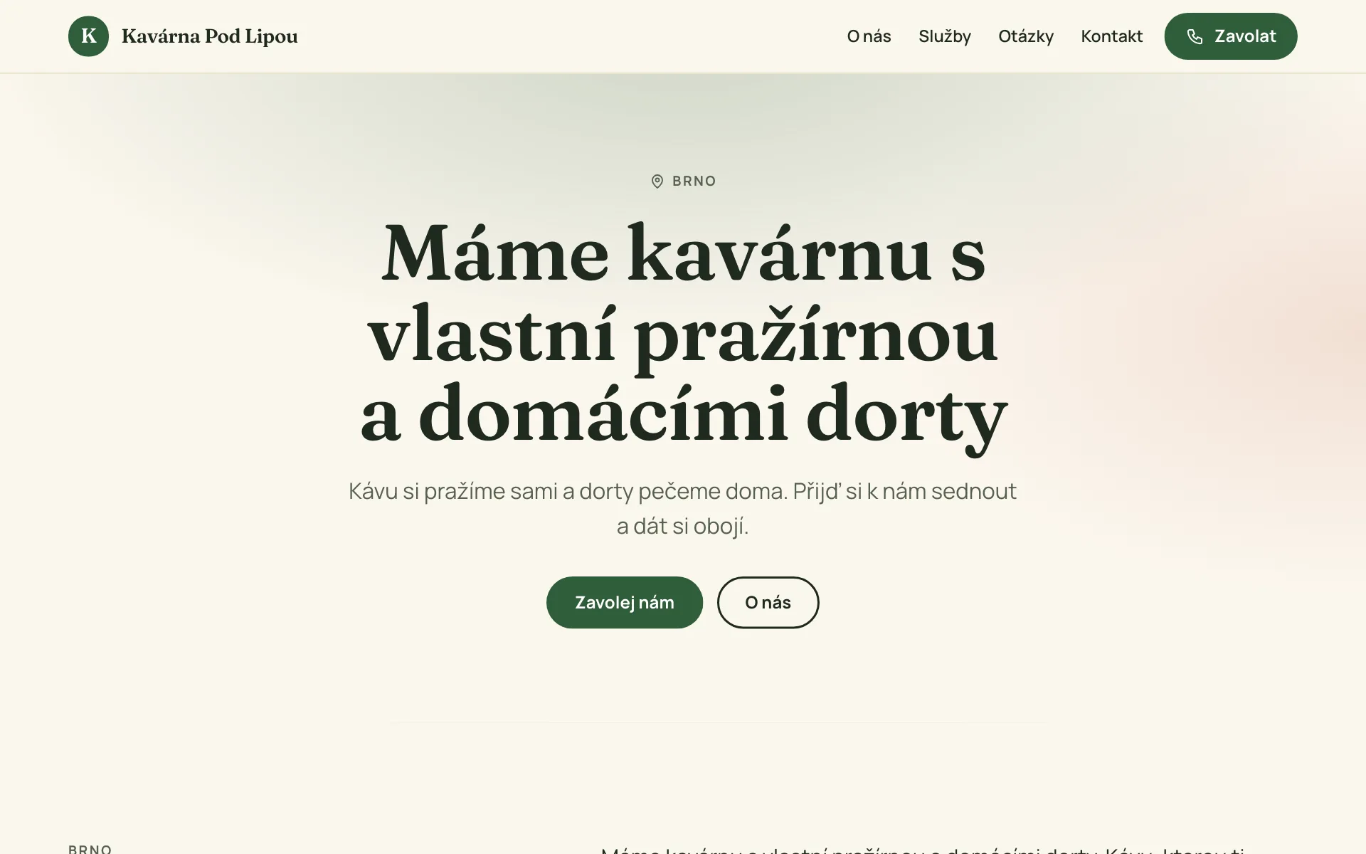 Web Kavárna Pod Lipou
